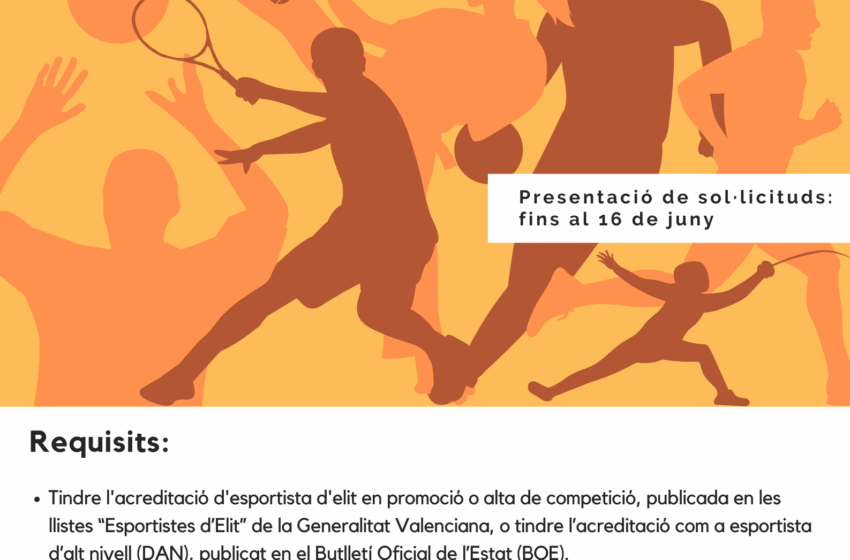 L’Ajuntament de Manises ofereix per primera vegada beques de 500 euros per a esportistes d’elit