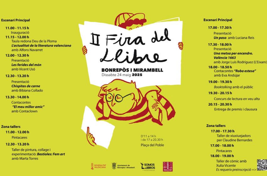 Bonrepòs i Mirambell celebra la II Fira del Llibre amb una programació literària per a tots els públics