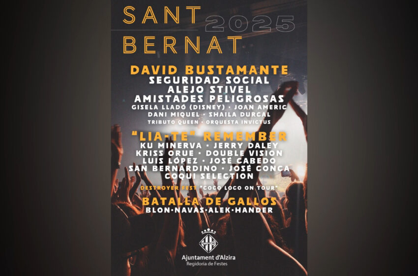 Els concerts de Sant Bernat d’Alzira comptaran amb dos nous emplaçaments i seran gratuïts