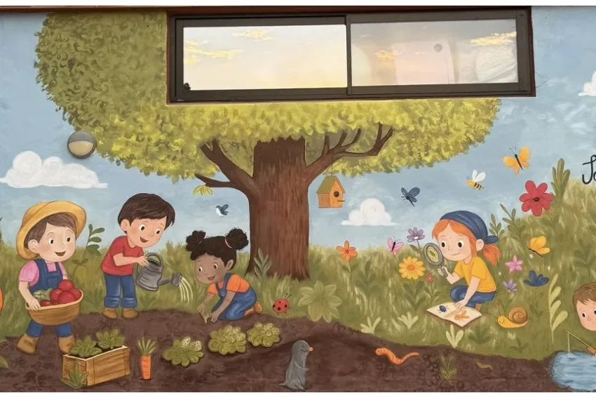  Un mural d’esperança transforma el col·legi públic Jaume I de Paiporta un any després de la DANA