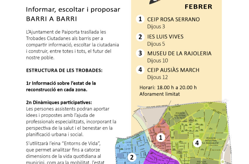  La reconstrucció de Paiporta es decideix barri a barri amb perspectiva de salut i prevenció